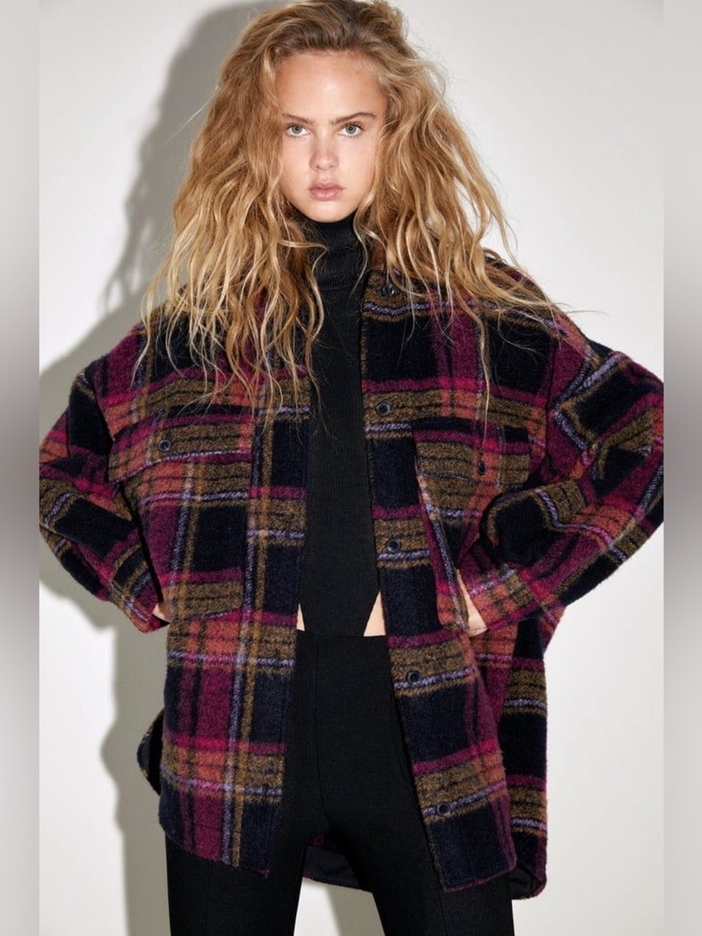 Zara Plaid Oversized Shacket size XS-S